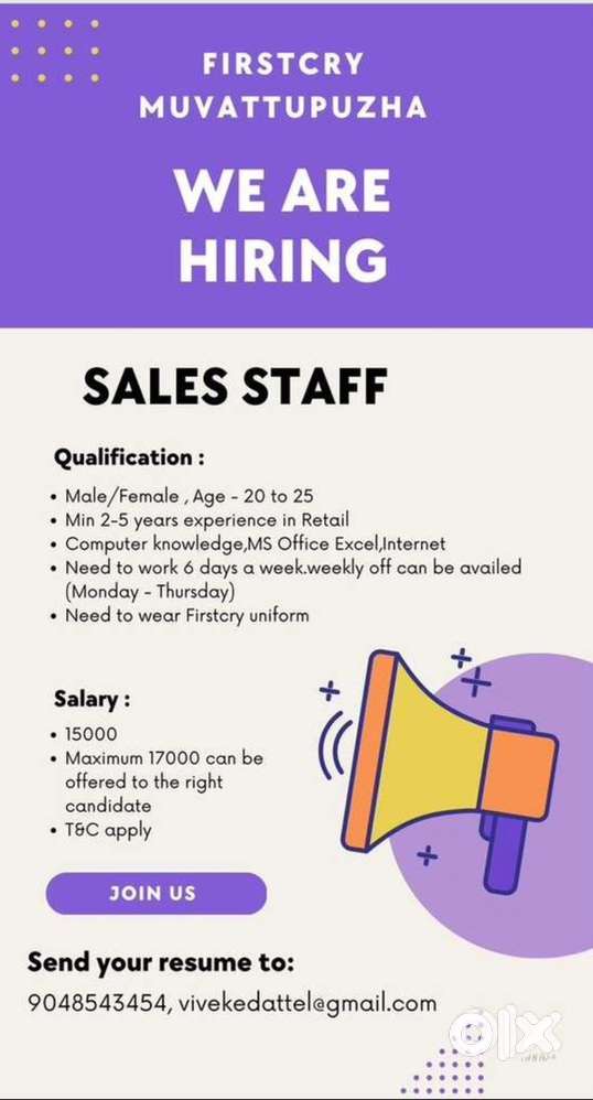 Sales representative required