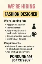 HIRING FASHION DESIGNER