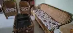 Cane sofa set with center table