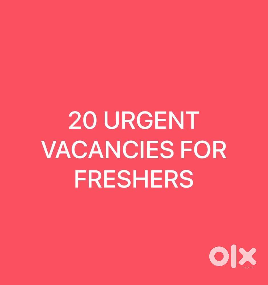 VACANCY FOR FRESHER'S