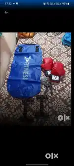 Boxing bag and punching gloves