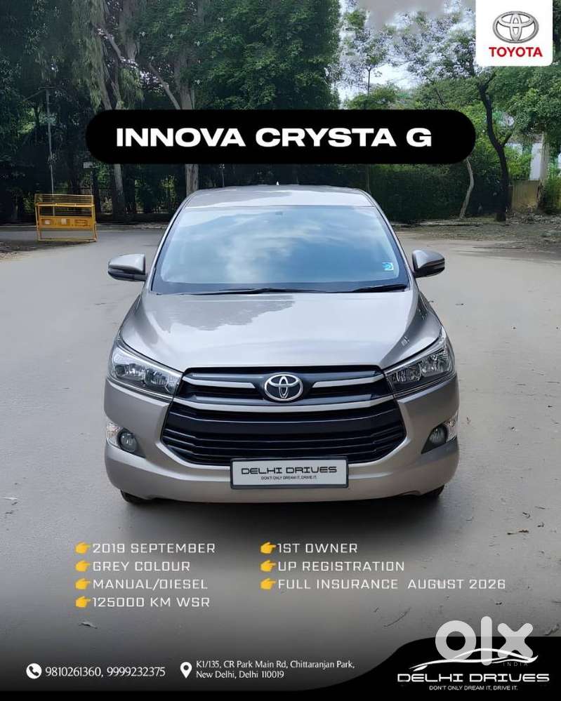 Toyota Innova Crysta 2.4 G MT 7 STR, 2019, Diesel
