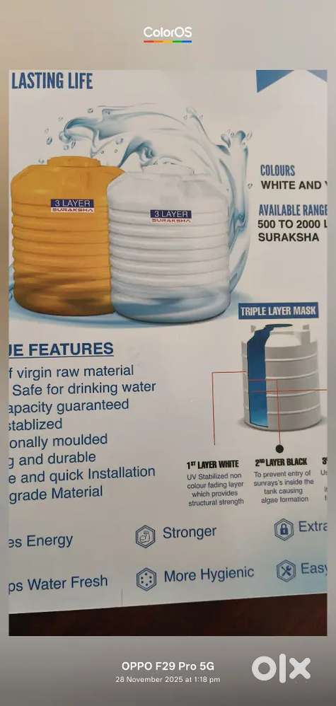 Tank 1000 liters white & yellow