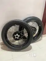 Orignal Front and rear spoke wheels along with tyres for GT 650