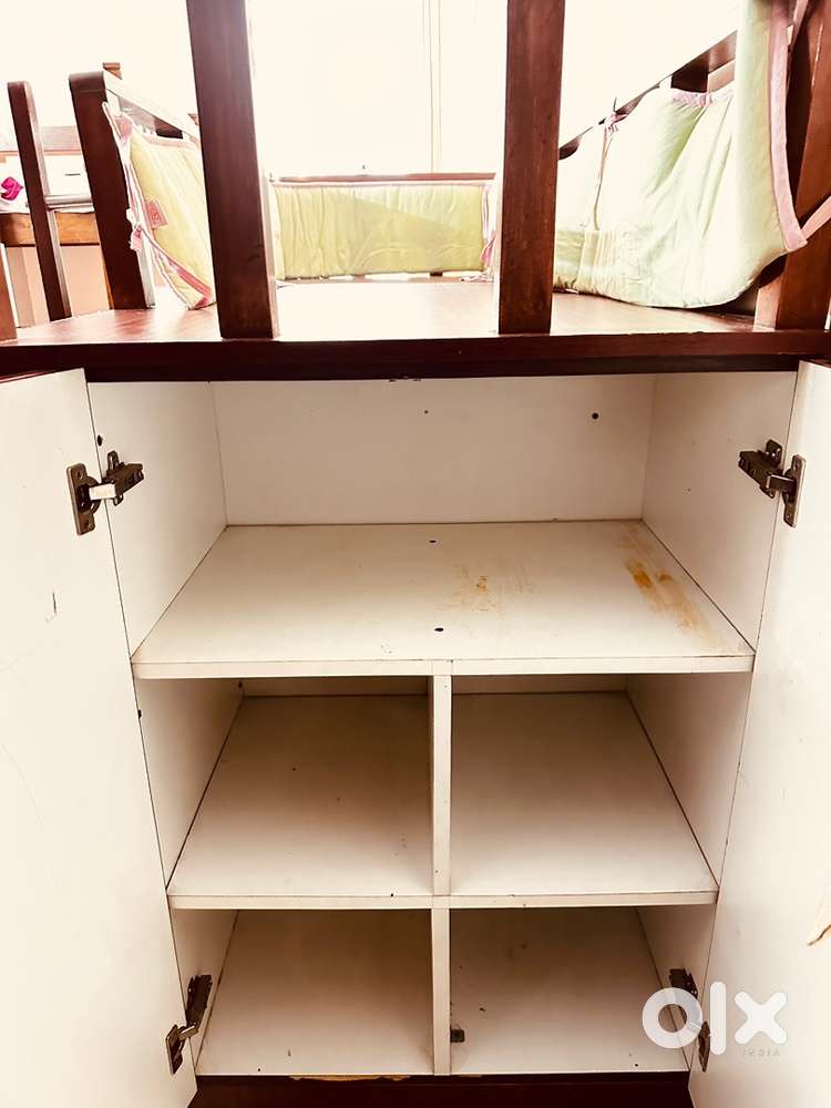 Kids’ Teakwood Bunk Bed with Storage – Great Condition!