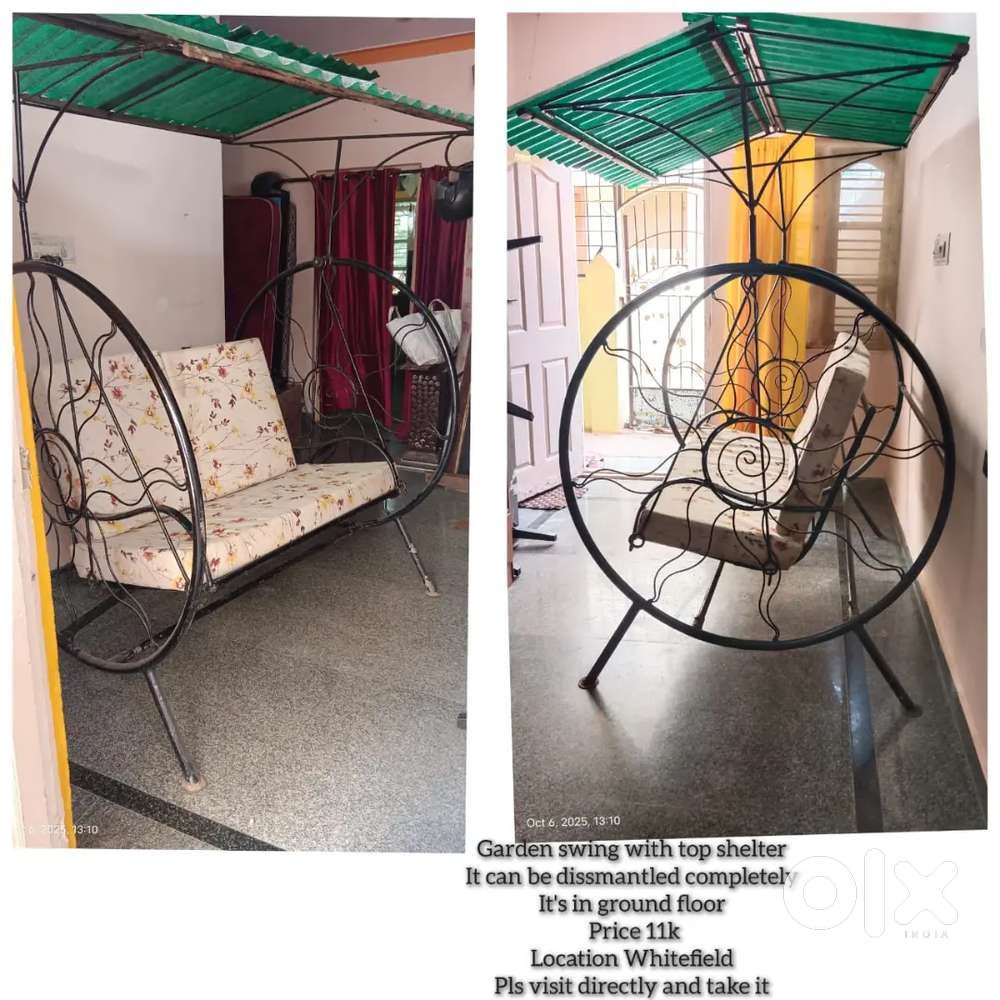 Garden swing with top shelter@9000