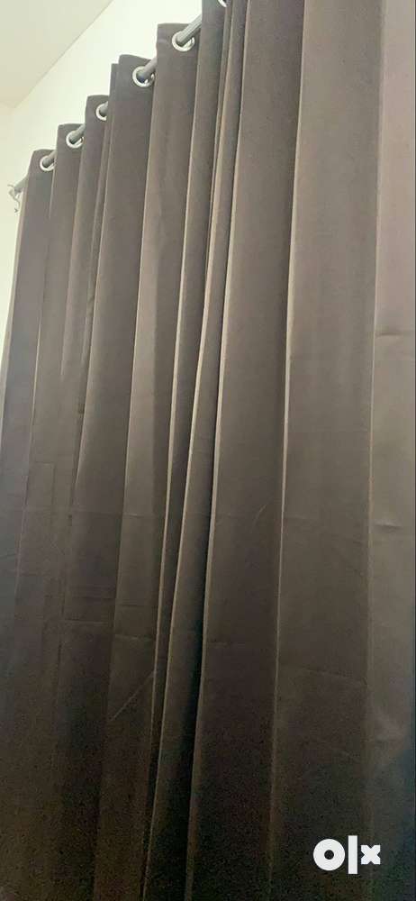 Decorvilla Blackout Faux Silk Superior 2 Piece Plain Solid Curtains