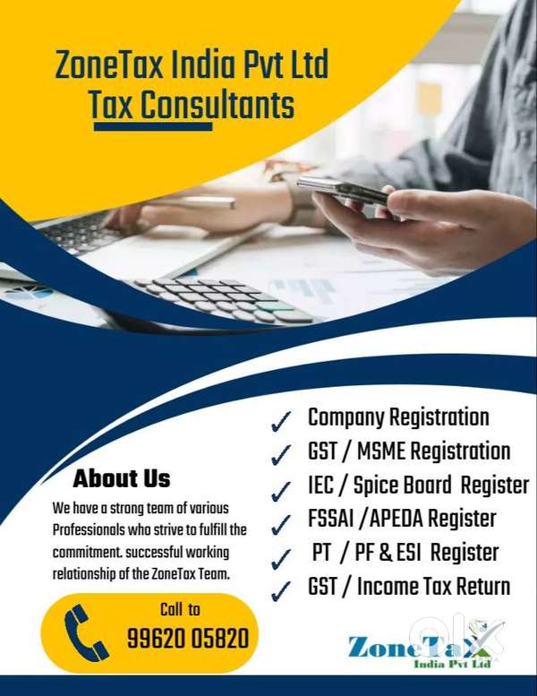 Income Tax Return /GST Filing /MSME/IEC/ FSSAI/PVT LTD/ DSC Register