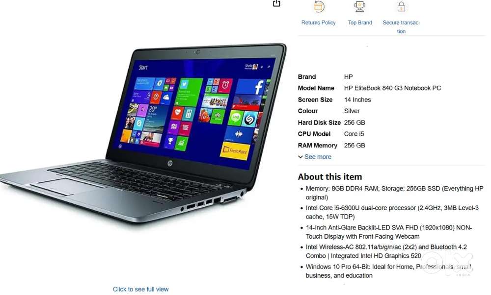 HP Elite Book 840 G3 14inch