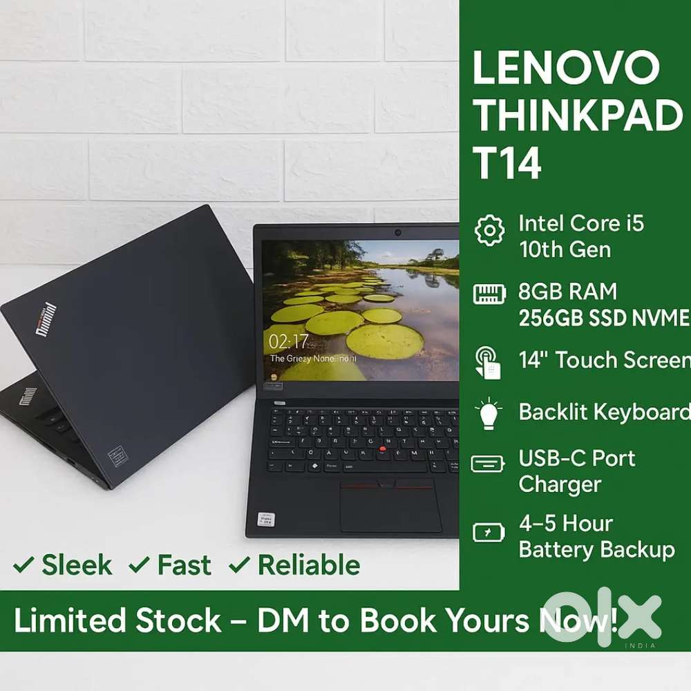 Lenovo Touch Laptop i5 10th Generation 8GB Ram 256gb SSD NVME 14 inc