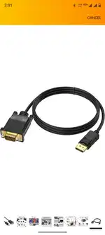 UV-CABLE Displayport To VGA Cable 6 Ft,