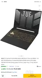 Asus Tuf A15 Gaming laptop, RTX 3060 140w,under warranty until 04/2026