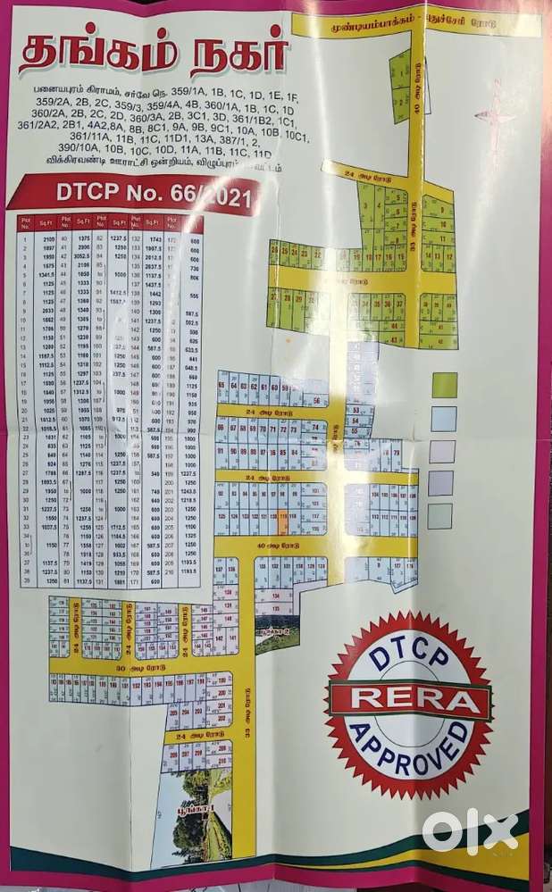 Vikravandi - Plot for sale 20*50