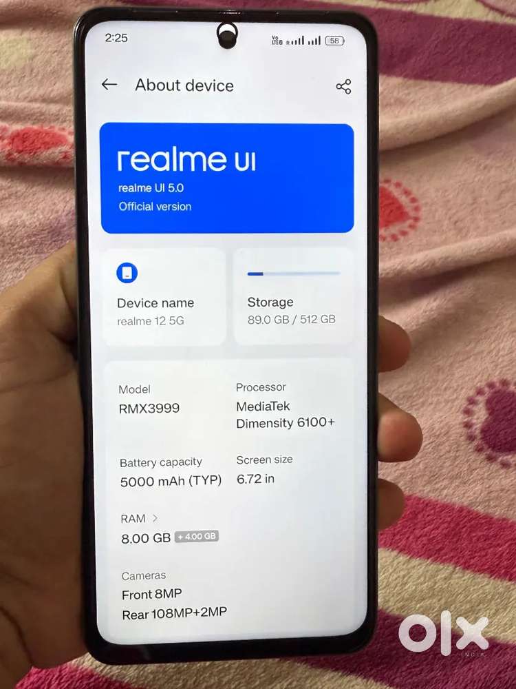 Realme 12 5G, 8 Ram & 512 Rom