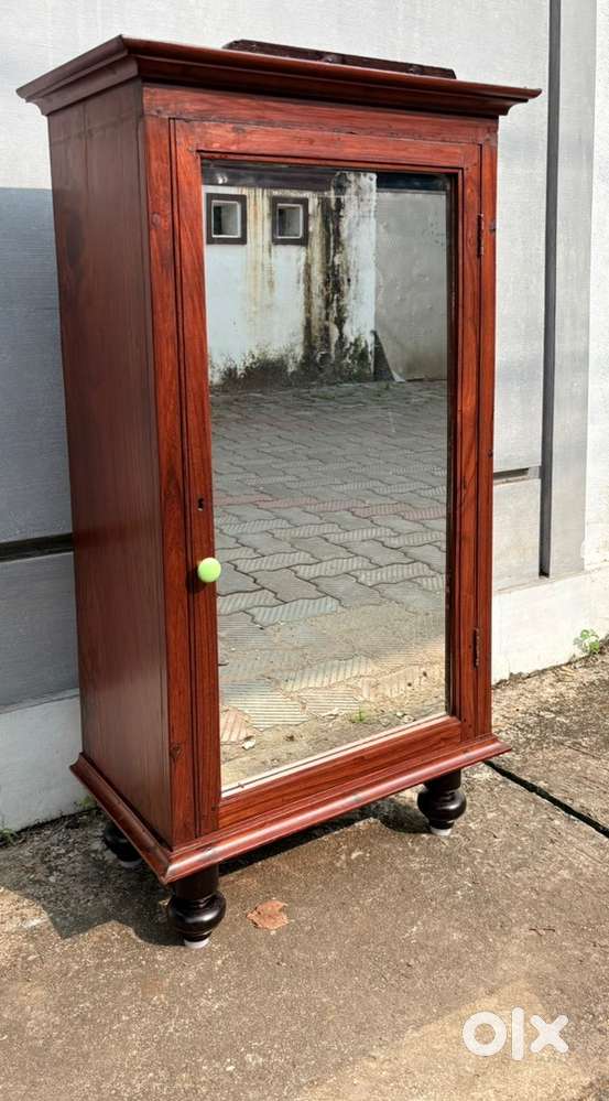 Antique Rosewood shelf single plank rare almirah belgian mirror old 9o