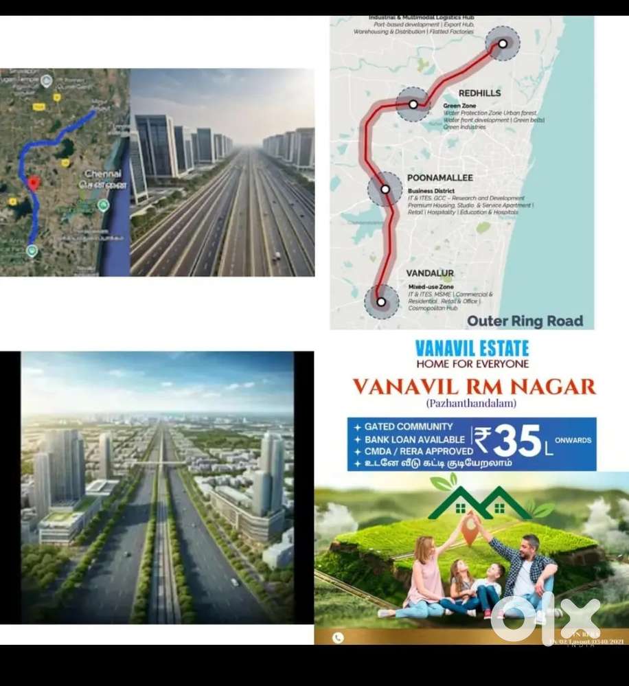 Gst road 5 km near residential plots for sale on Thirumudivakkam