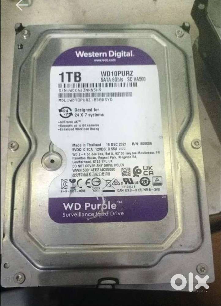 1TB WD Purple,1TB 2.5-inch SATA, 500gb sata