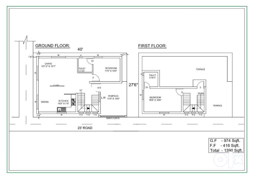 DTCP approved CORNER site ready for Construction- 2, 3BHK!!