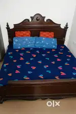 Teak Wooden Bed with Mattress