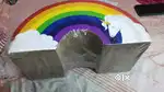 Rainbow style cat scratcher, fun and durable play for your cat