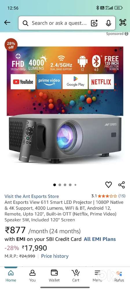 9 months old good condition projector for sale