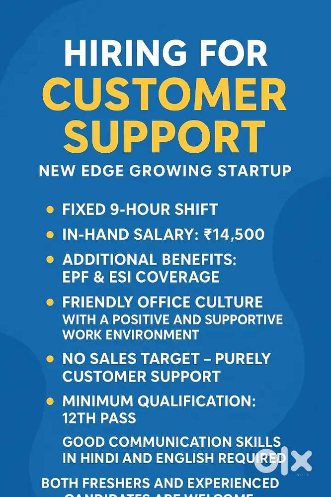 Customer support job in MNC COMPANY