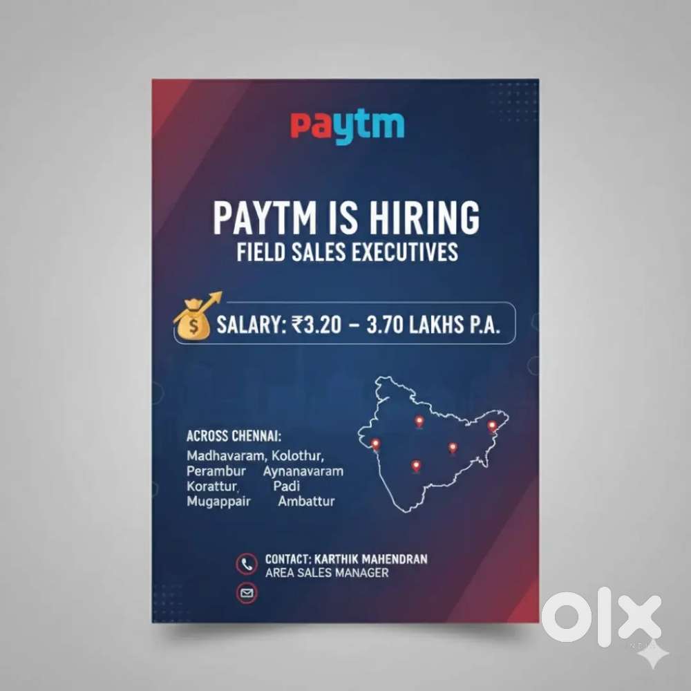 Field Sales Executives - Paytm (High salary + Incentive)