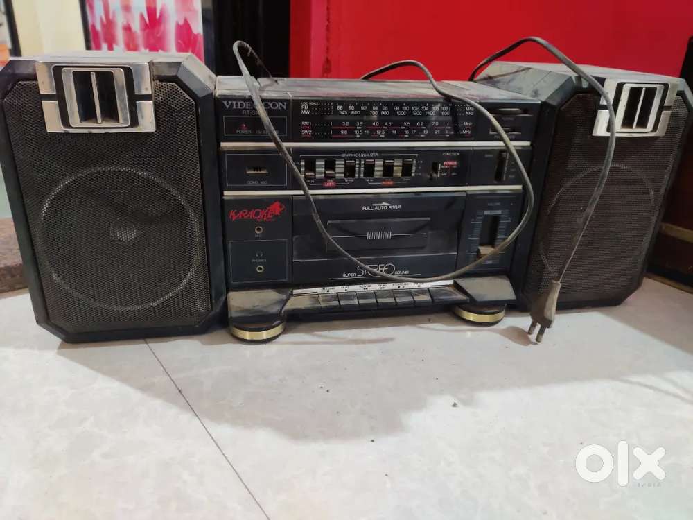 Vintage cd player, cassette player walkman and radio