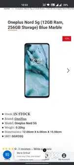 One plus AC2001 12/256GB 5G