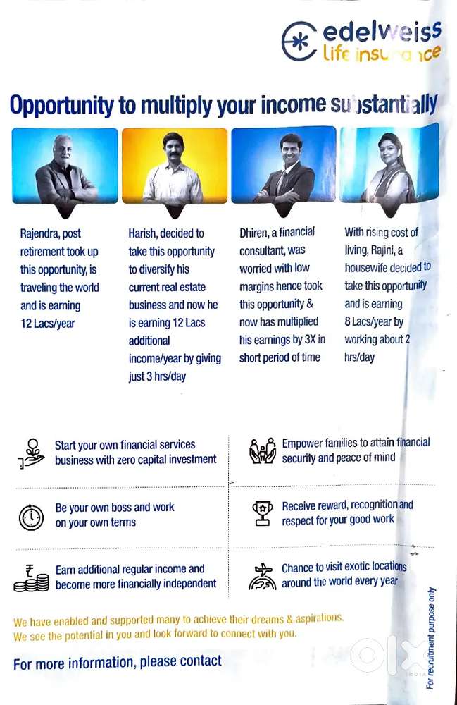 Require Agency Manager and Financial Advisor Male/ Female