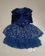 Sleeveless Fancy Frock with Detachable Overcoat