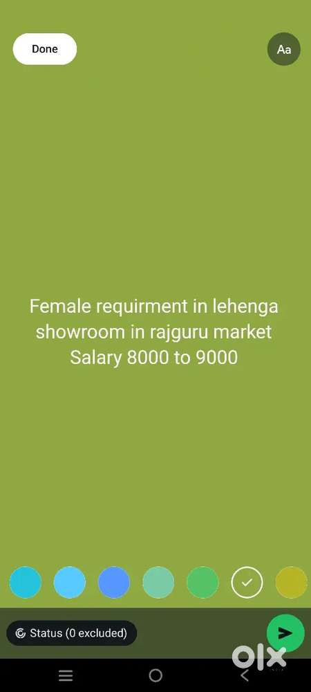 Female requirment in lehenga showroom