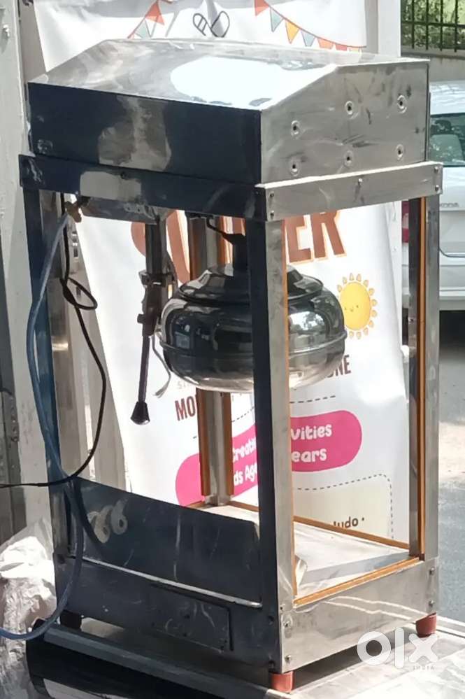 Stainless Steel popcorn machine.