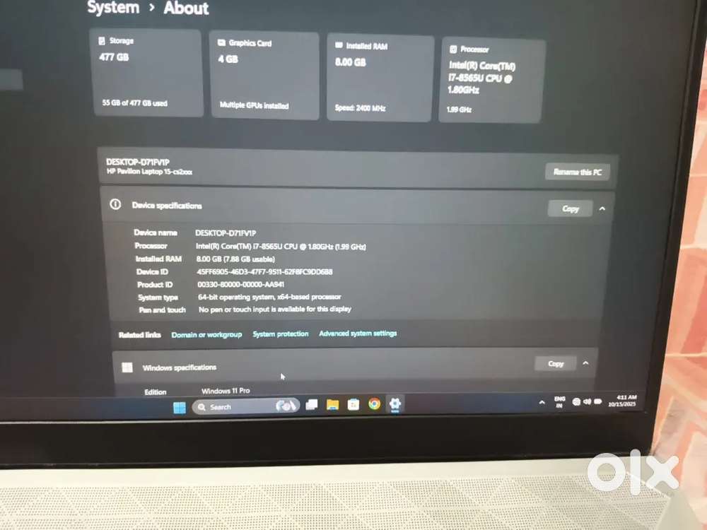 Hp I7 8th generation processor