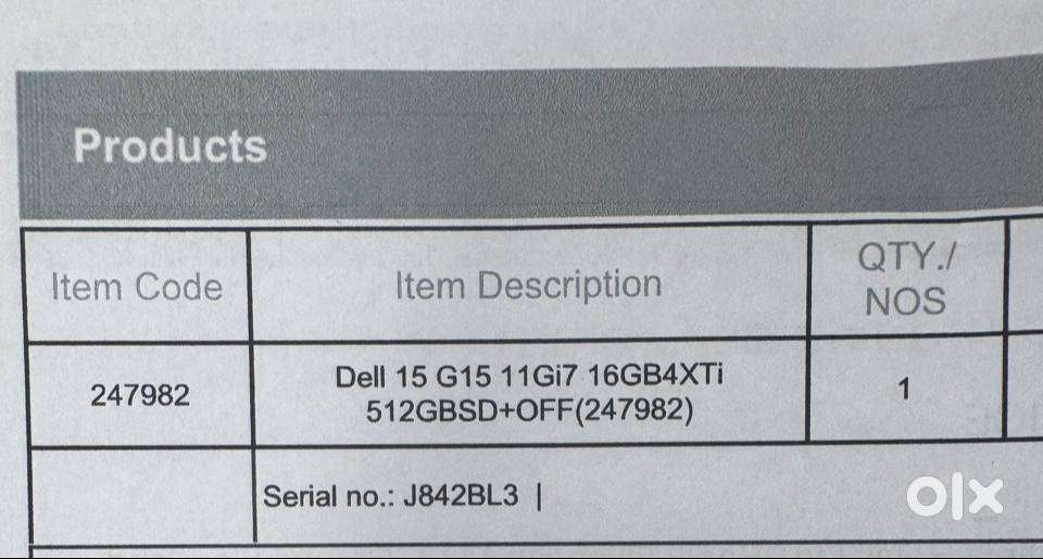 Dell Laptop G15 I7 11th gen With Nvidia Geforce RTX 3050Ti