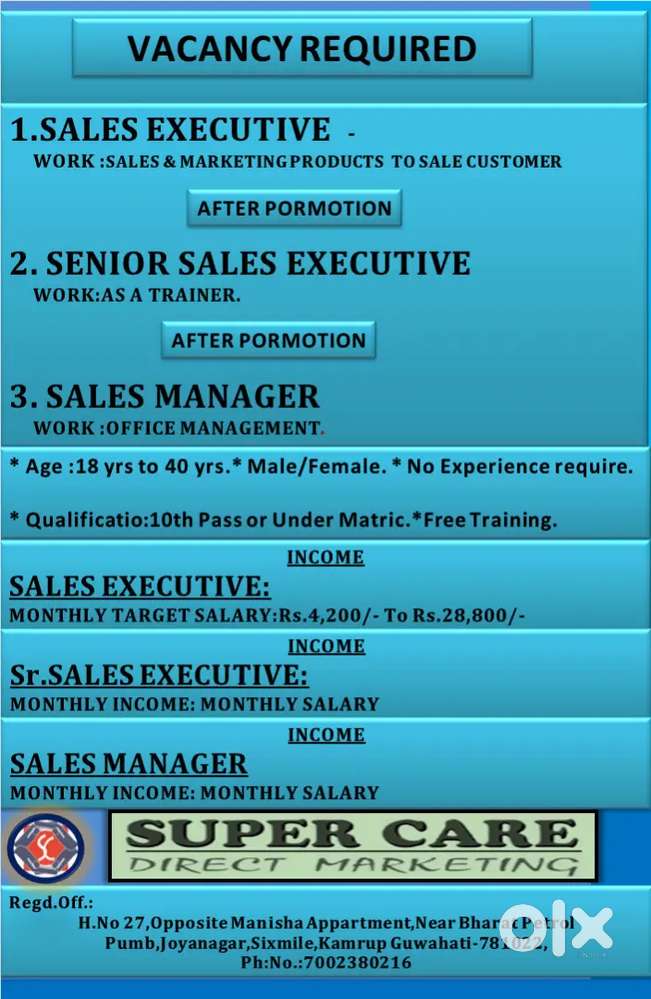 New vacancy Require