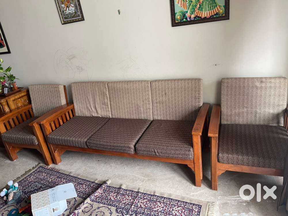 Well maintained 5 year old teakwood sofa for sale