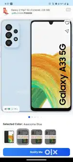 Samsung galaxy A33 5g display fingerprint ram 8 rom 128
