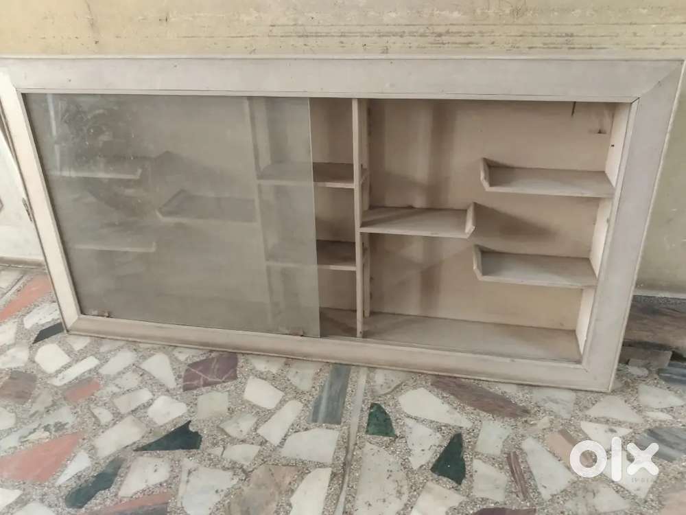 WALL WOODEN SHOWCASE WITH INBUILT GLASS