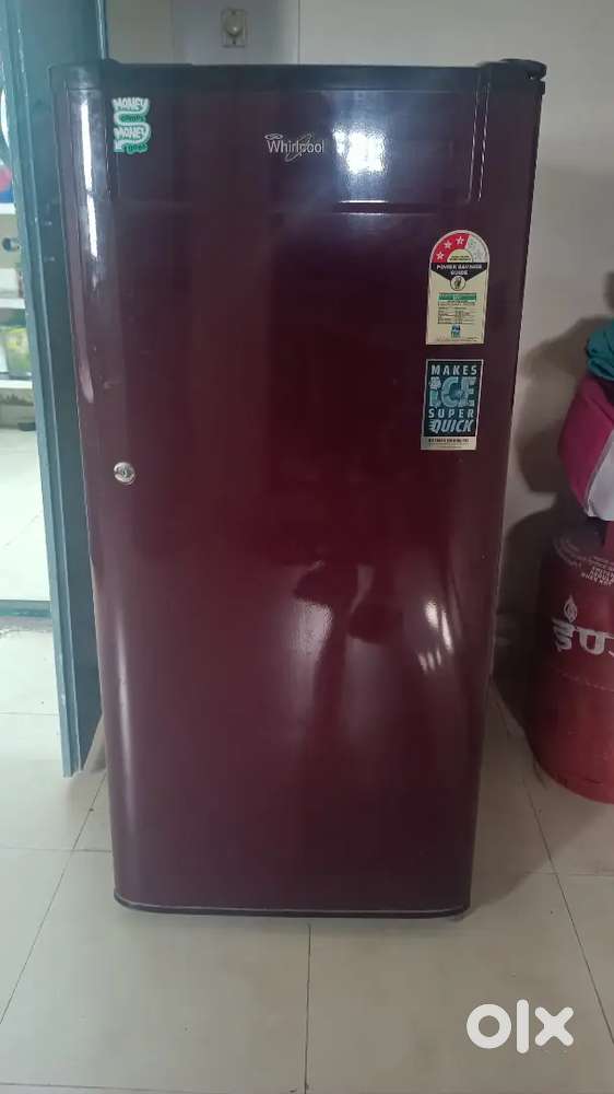 Fridge and queen size bed