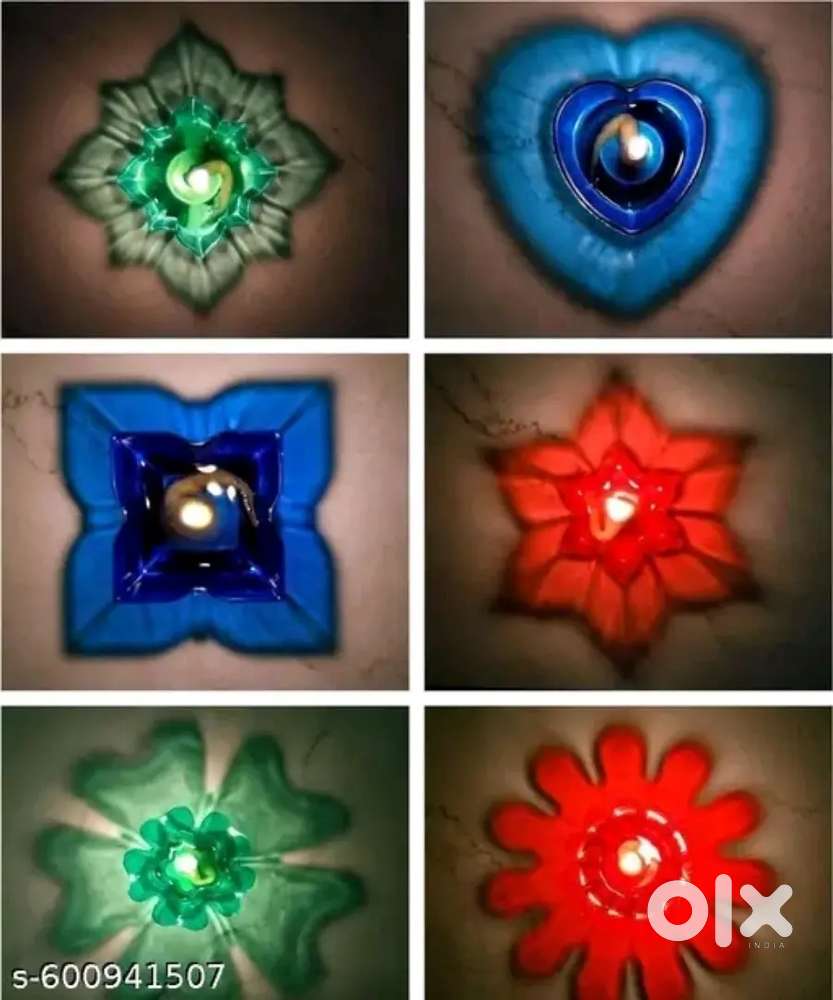 Combo Pack Of Designer 3D Reflection Diwali Diya Deepak Diwali