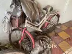 Ladies cycle with bukket