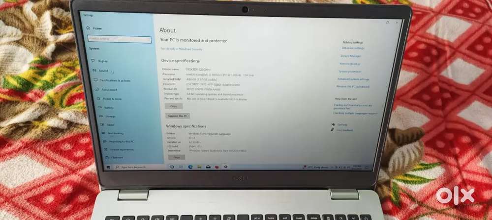 Dell laptop  with adaptor and box.