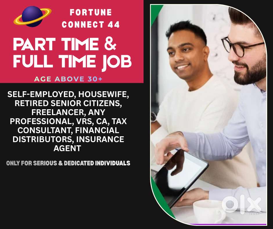 PART-TIME / FULL-TIME JOB – Immediate Joining – Age 30+
