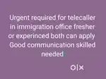 Telcaller experined or fresher