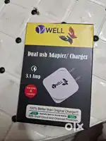 2.4 Amp dual usb Adeptore with cable V8, New bulk stock