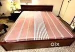 King size 6x6 bed with matress without storage -Pepperfry Kosmos