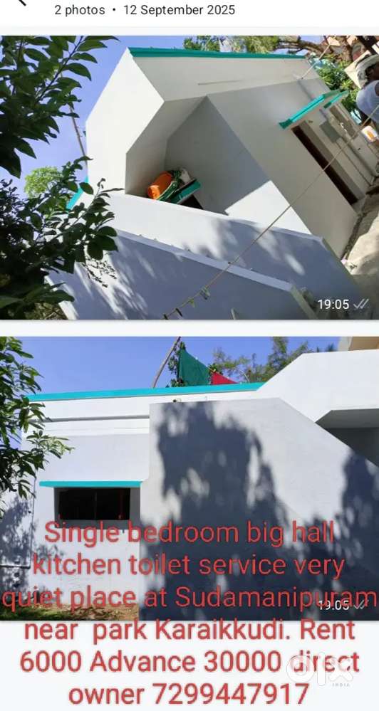 Individual house bed big hall kitchen  Near New bus stand   Karaikudi