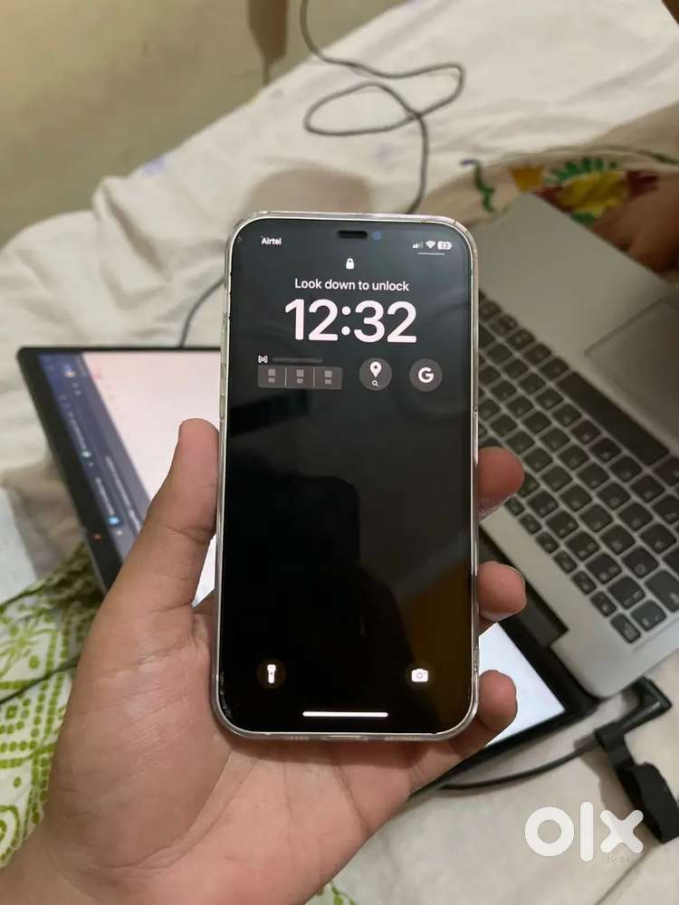 iPhone 12 128GB white colour with charger & cover