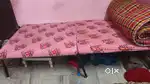 Just 2 year old well maintained sofa set of 3 plus one folding bed